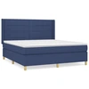 Image de vidaXL Lit boxspring avec matelas bleu 160x200 cm Tissu