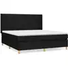 Image de vidaXL Lit boxspring avec matelas noir 180x200 cm Tissu