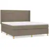 Image de vidaXL Lit boxspring avec matelas Taupe 180x200 cm Tissu
