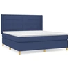 Image de vidaXL Lit boxspring avec matelas bleu 180x200 cm Tissu