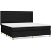 Image de vidaXL Lit boxspring avec matelas noir 200x200 cm tissu