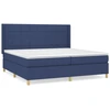 Image de vidaXL Lit boxspring avec matelas bleu 200x200 cm Tissu