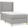Image de vidaXL Lit boxspring avec matelas gris clair 80x200 cm Tissu