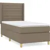 Image de vidaXL Lit Boxspring avec matelas Taupe 80x200 cm Tissu