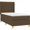 Image de vidaXL Lit boxspring avec matelas brun foncé 90x190 cm Tissu