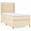 Image de vidaXL Lit boxspring avec matelas Crème 90x190 cm Tissu