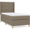 Image de vidaXL Lit boxspring avec matelas Taupe 90x200 cm Tissu