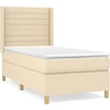 Image de vidaXL Lit boxspring avec matelas Crème 90x200 cm Tissu