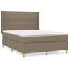 Image de vidaXL Lit boxspring avec matelas Taupe 140x200 cm Tissu