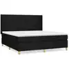 Image de vidaXL Lit boxspring avec matelas noir 160x200 cm Tissu