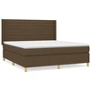 Image de vidaXL Lit boxspring avec matelas brun foncé 160x200 cm Tissu
