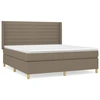 Image de vidaXL Lit boxspring avec matelas Taupe 160x200 cm Tissu