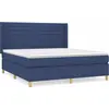 Image de vidaXL Lit boxspring avec matelas bleu 180x200 cm Tissu