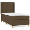 Image de vidaXL Lit boxspring avec matelas brun foncé 80x200 cm Tissu