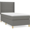 Image de vidaXL Lit boxspring avec matelas gris foncé 90x190 cm Tissu