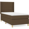 Image de vidaXL Lit boxspring avec matelas brun foncé 90x190 cm Tissu