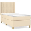 Image de vidaXL Lit boxspring avec matelas Crème 90x190 cm Tissu