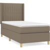 Image de vidaXL Lit boxspring avec matelas Taupe 90x200 cm Tissu
