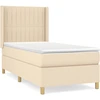 Image de vidaXL Lit boxspring avec matelas Crème 90x200 cm Tissu