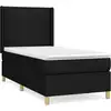 Image de vidaXL Lit boxspring avec matelas noir 100x200 cm tissu