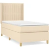 Image de vidaXL Lit boxspring avec matelas Crème 100x200 cm Tissu