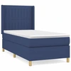 Image de vidaXL Lit boxspring avec matelas bleu 100x200 cm Tissu