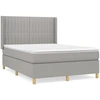 Image de vidaXL Lit boxspring avec matelas gris clair 140x200 cm Tissu