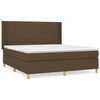 Image de vidaXL Lit boxspring avec matelas brun foncé 160x200 cm Tissu