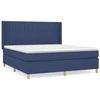 Image de vidaXL Lit boxspring avec matelas bleu 160x200 cm Tissu