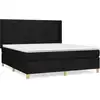 Image de vidaXL Lit boxspring avec matelas noir 180x200 cm Tissu