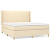 Image de vidaXL Lit boxspring avec matelas Crème 180x200 cm Tissu
