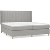 Image de vidaXL Lit boxspring avec matelas gris clair 200x200 cm Tissu