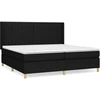 Image de vidaXL Lit boxspring avec matelas noir 200x200 cm tissu