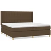 Image de vidaXL Lit boxspring avec matelas brun foncé 200x200 cm Tissu