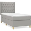 Image de vidaXL Lit boxspring avec matelas gris clair 80x200 cm Tissu