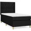 Image de vidaXL Lit boxspring avec matelas noir 80x200 cm tissu