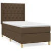 Image de vidaXL Lit boxspring avec matelas brun foncé 80x200 cm Tissu