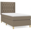 Image de vidaXL Lit Boxspring avec matelas Taupe 80x200 cm Tissu