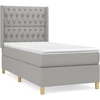 Image de vidaXL Lit boxspring avec matelas gris clair 100x200 cm Tissu