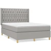 Image de vidaXL Lit boxspring avec matelas gris clair 140x200 cm Tissu