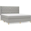 Image de vidaXL Lit boxspring avec matelas gris clair 160x200 cm Tissu