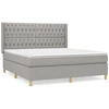 Image de vidaXL Lit boxspring avec matelas gris clair 180x200 cm Tissu