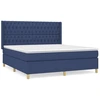 Image de vidaXL Lit boxspring avec matelas bleu 180x200 cm Tissu