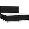 Image de vidaXL Lit boxspring avec matelas noir 200x200 cm tissu