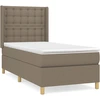 Image de vidaXL Lit Boxspring avec matelas Taupe 80x200 cm Tissu