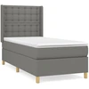 Image de vidaXL Lit boxspring avec matelas gris foncé 90x190 cm Tissu