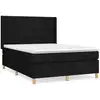 Image de vidaXL Lit boxspring avec matelas noir 140x190 cm Tissu