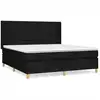 Image de vidaXL Lit boxspring avec matelas noir 160x200 cm Tissu