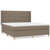 Image de vidaXL Lit boxspring avec matelas Taupe 160x200 cm Tissu
