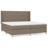 Image de vidaXL Lit boxspring avec matelas Taupe 200x200 cm Tissu